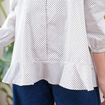 Baju Wanita Velmar Blouse - White Polkadot