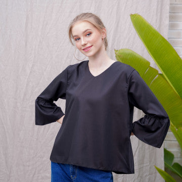 Baju Wanita Tisya Blouse - Black