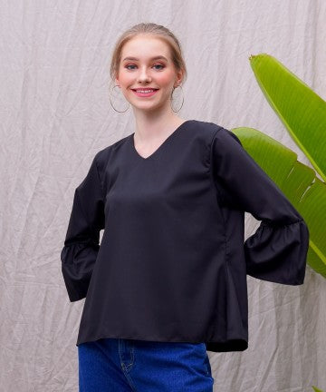 Baju Wanita Tisya Blouse - Black