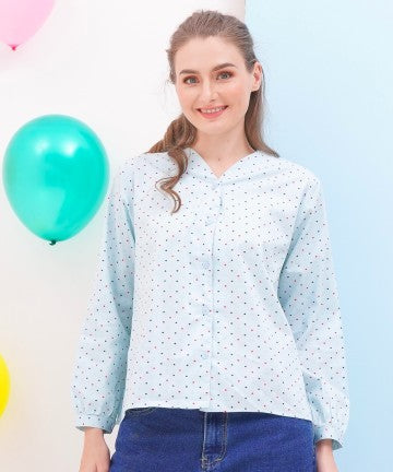 Baju Wanita Shamar Blouse - Baby Blue Love