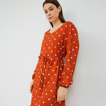 Dress Wanita Marshavel Audrey - Orange Dot