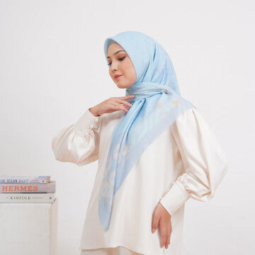 Hijab Wanita Marshavel Scarves - Megamendung Series Blue