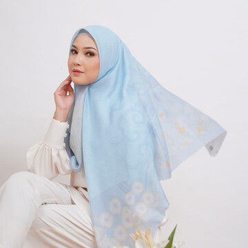 Hijab Wanita Marshavel Scarves - Megamendung Series Blue